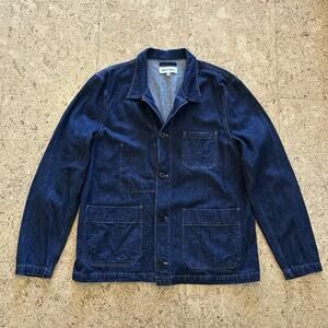 Alex Mill Denim Dark Wash Indigo Chore Cargo Work Jacket XL